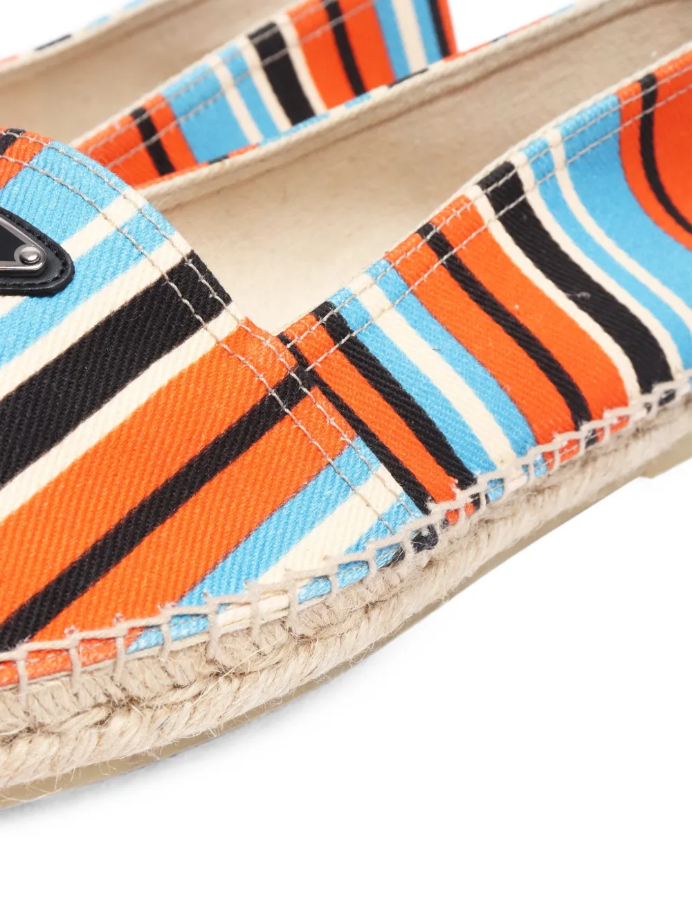 Pre-owned Prada Striped Espadrilles In Orange
