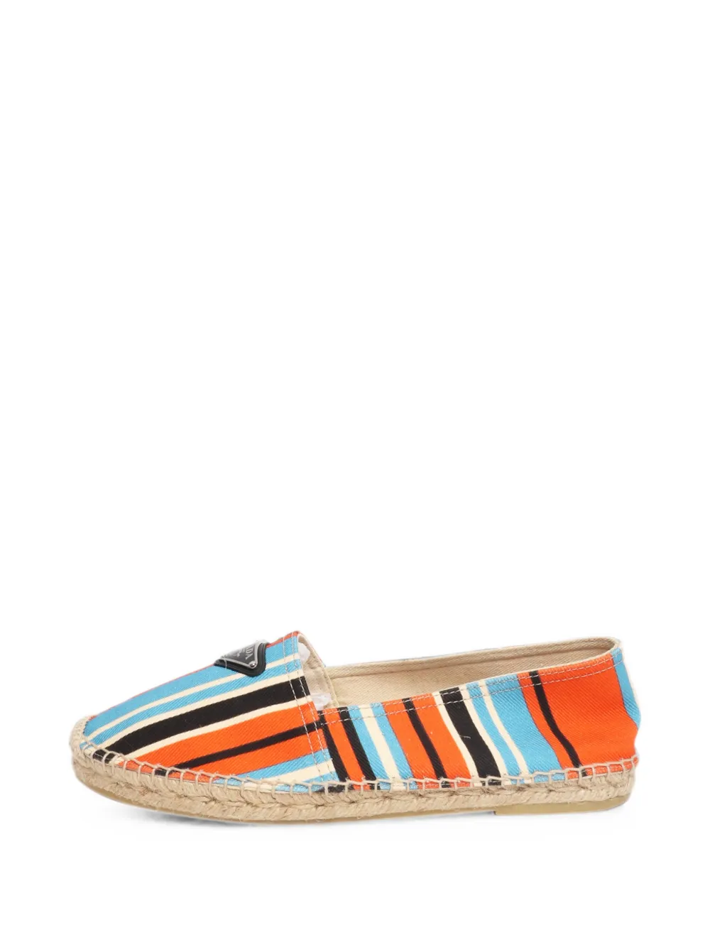 Pre-owned Prada Striped Espadrilles In Orange