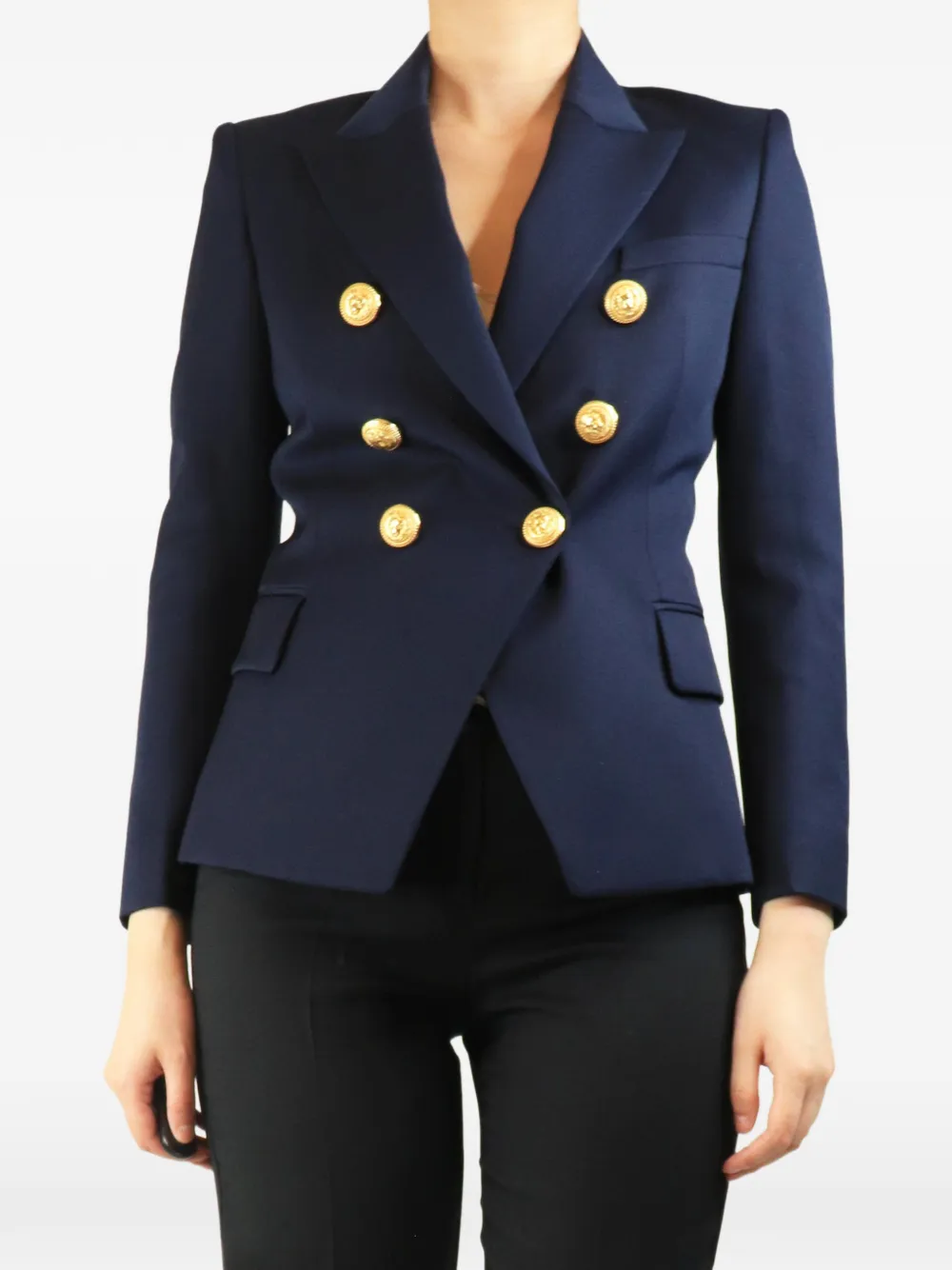 Balmain Pre-Owned Doppelreihiger Blazer - Blau