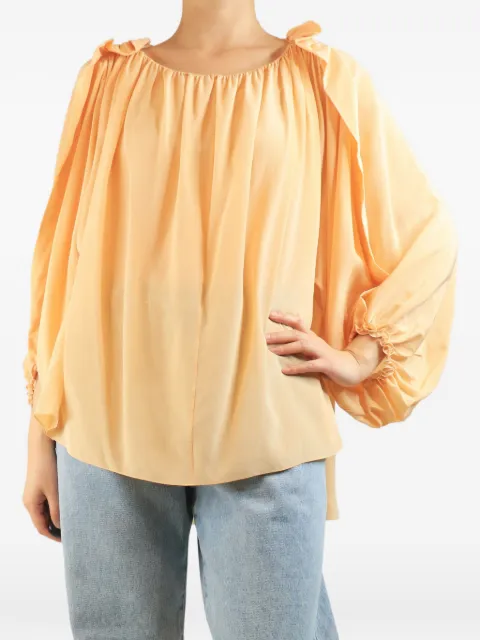 Chloé Vintage ruffle-collar silk blouse