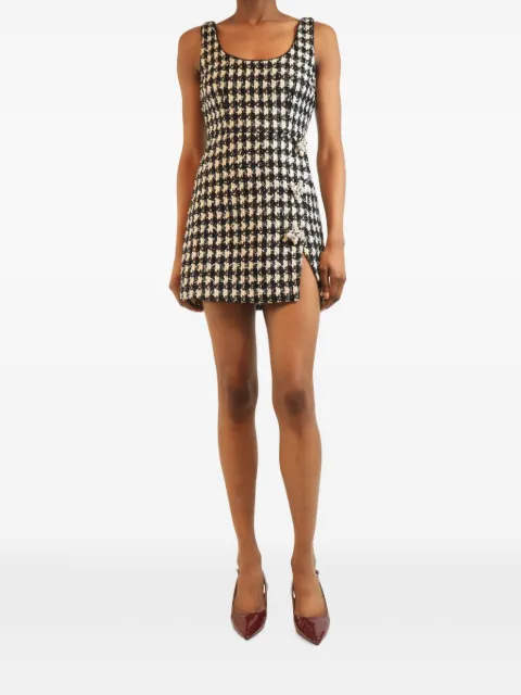 Self-Portrait bouclé floral-embellished mini dress