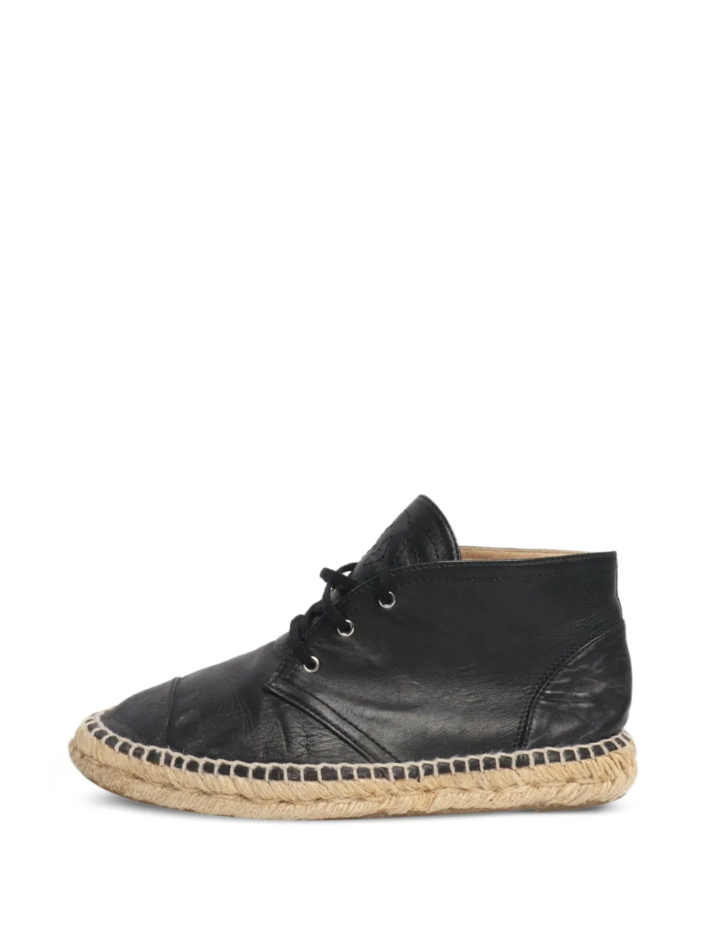 CHANEL Pre-Owned high-top leather espadrilles - Black