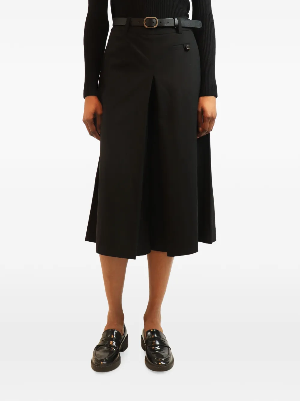 Pre-owned Sea Belted Culottes In Black