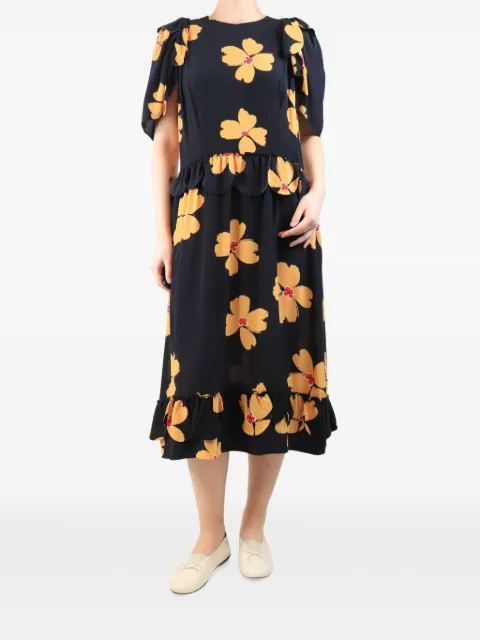 Simone Rocha floral-print ruffled dress