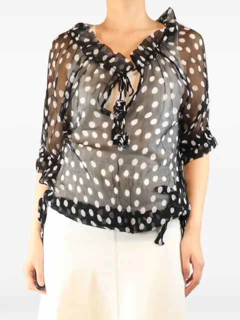 Lee Mathews polka dot sheer top