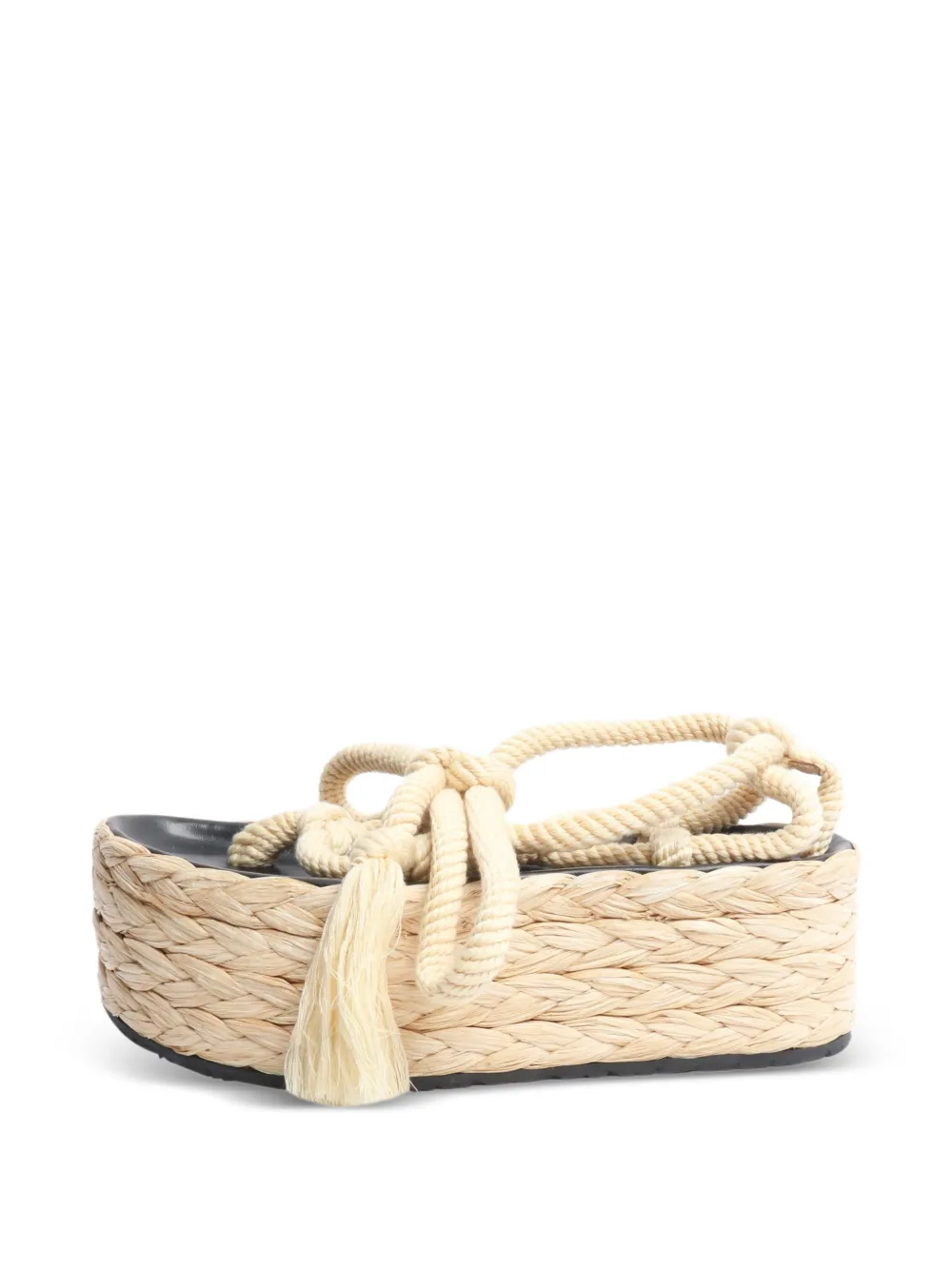 Isabel Marant Vintage sandales à plateforme en raphia - Tons neutres