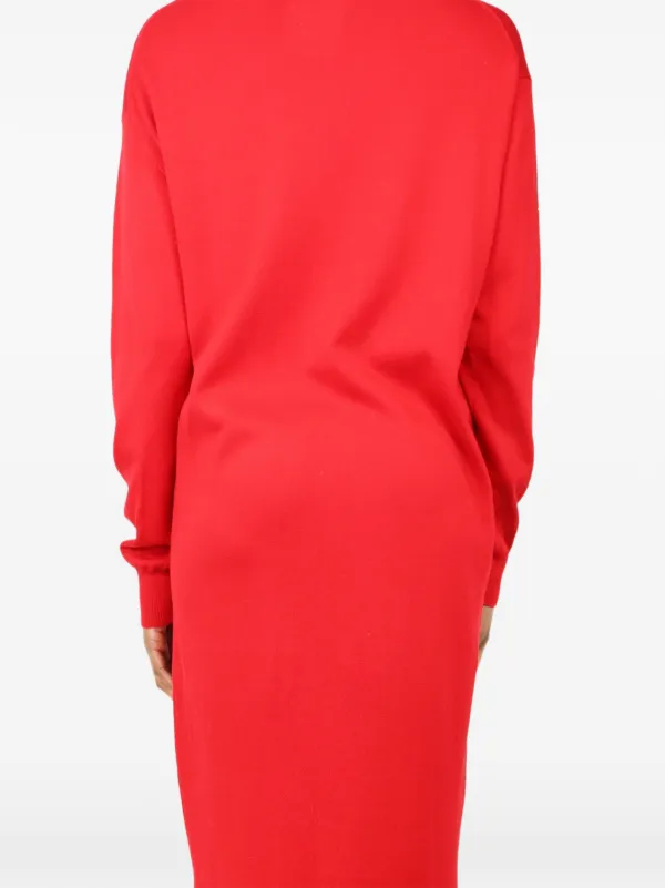 loewe knit dress Pre-Owned Polo Midi | Red ethnic designer collection