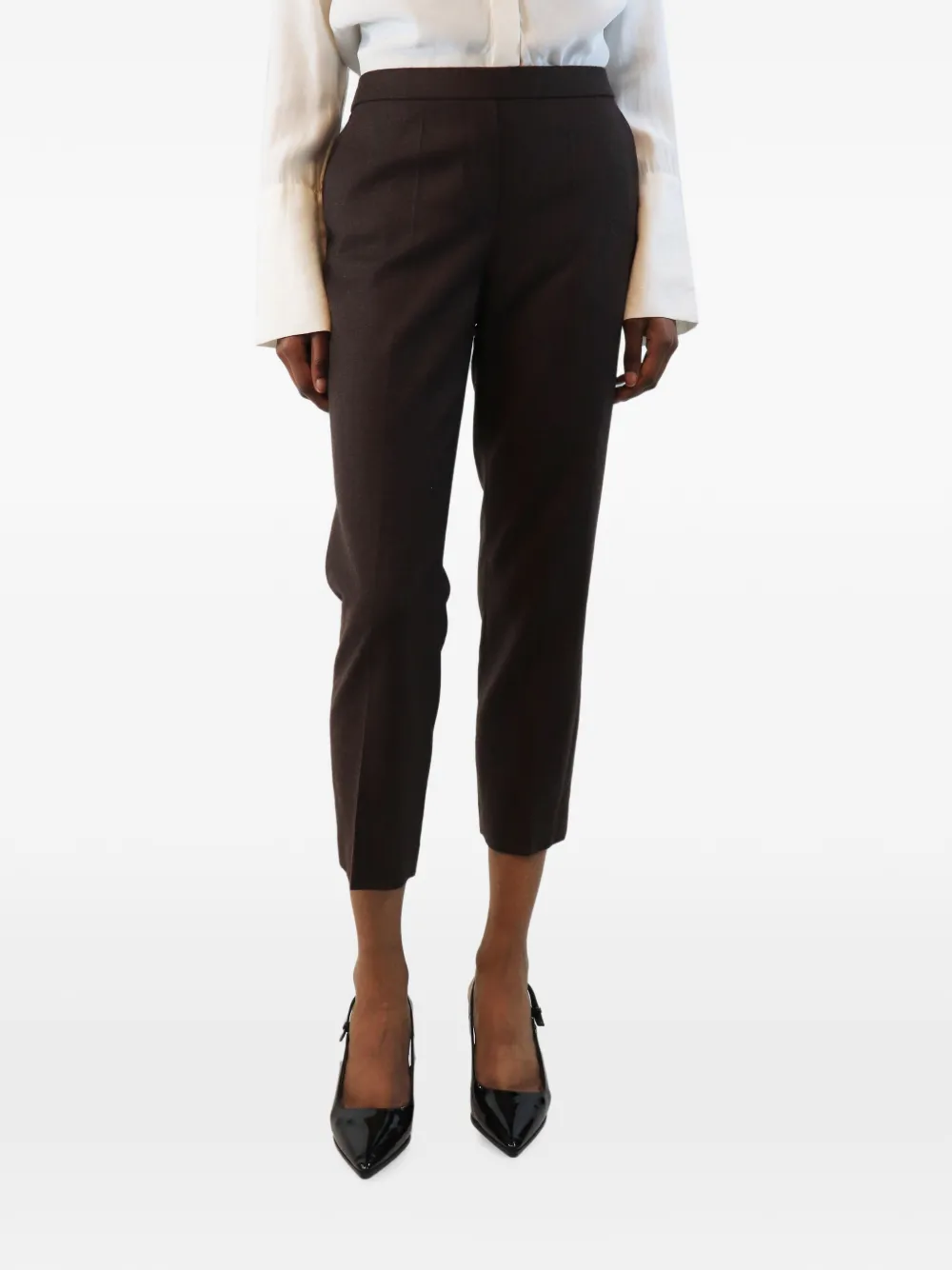 Theory Pantaloni crop con vita elasticizzata - Marrone