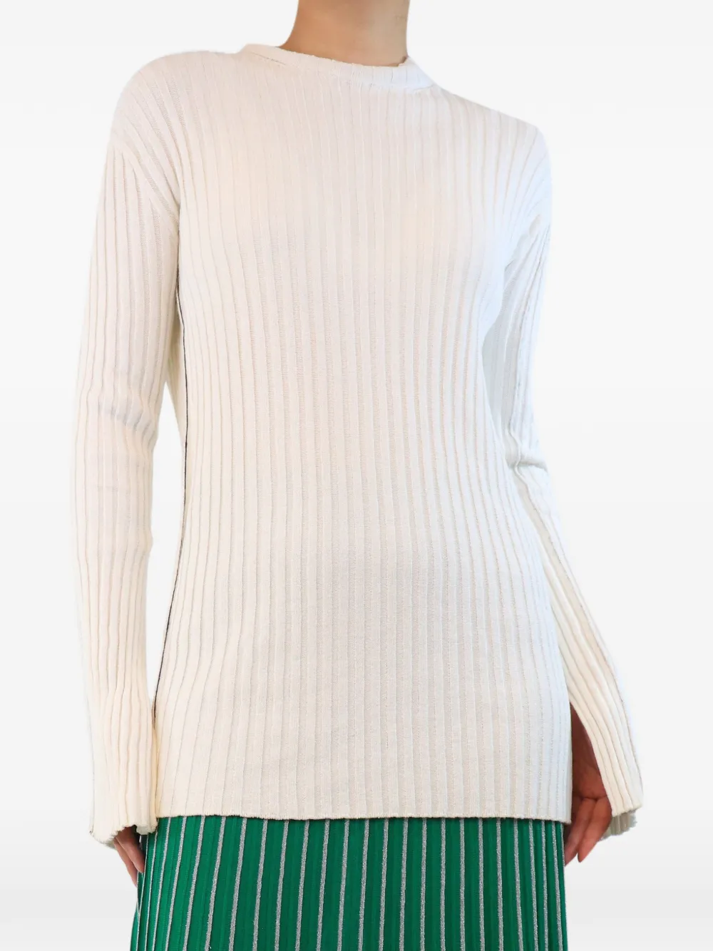 Celine Pre-Owned ribbed-knit sweater - White