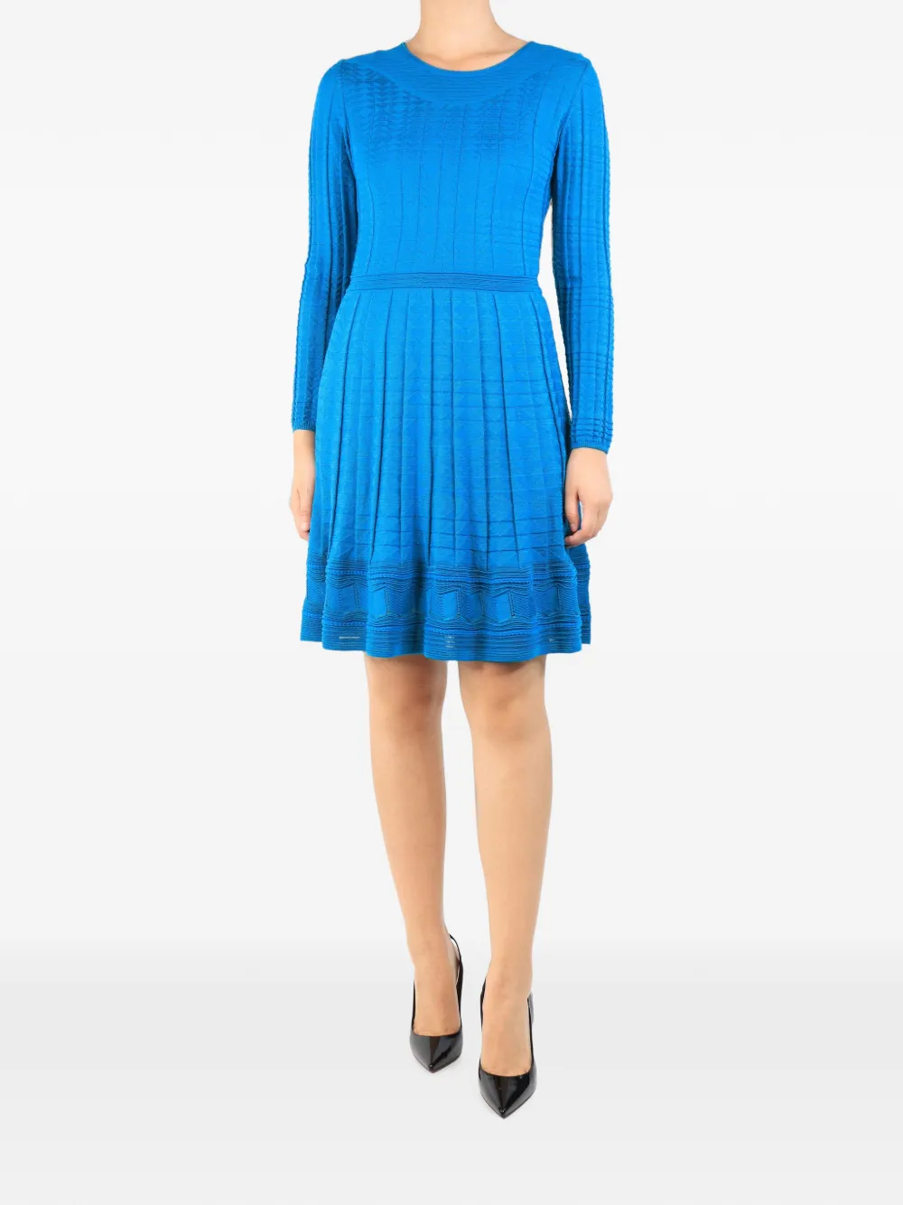 Missoni Pre-Owned robe plissée à manches longues - Bleu