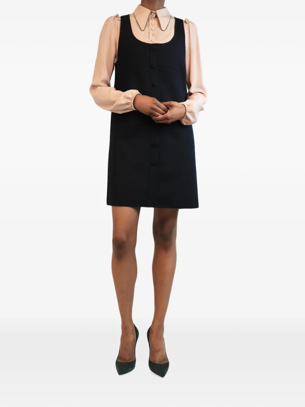 Nº21 layered pinafore mini dress - Black