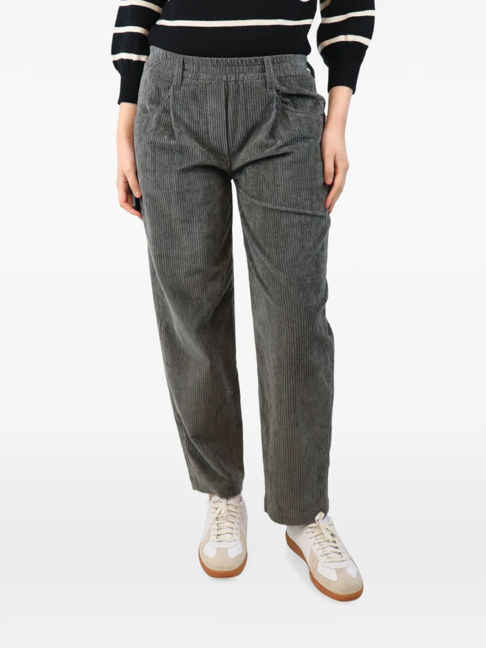 Brunello Cucinelli Vintage Pantaloni dritti a coste - Grigio