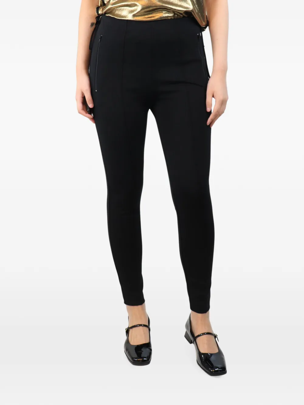 Balenciaga Pre-Owned Leggings mit elastischen Einsätzen - Schwarz