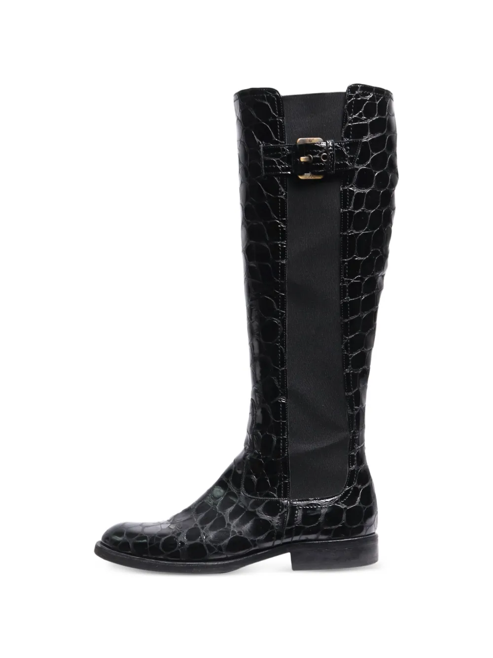 Emporio Armani Pre-Owned Stiefel mit Kroko-Effekt - Schwarz