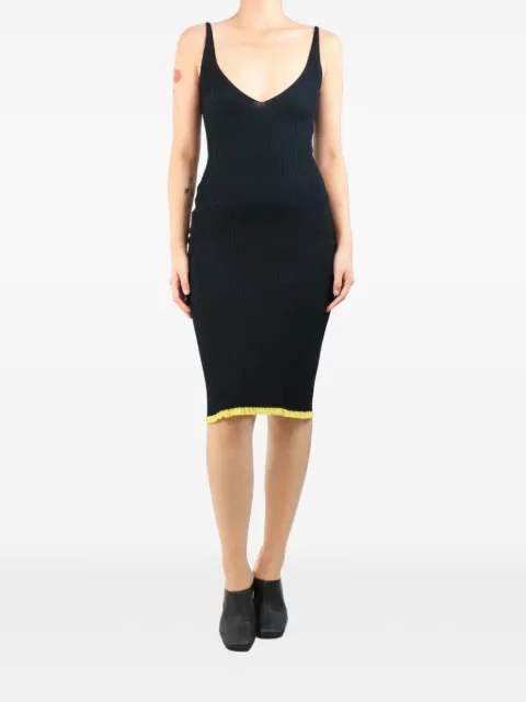 AZ FACTORY vestido midi con ribete de encaje