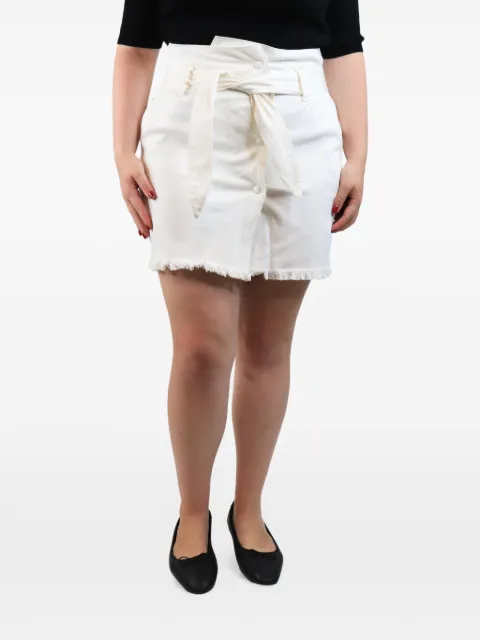 Nanushka belted frayed-hem mini skirt