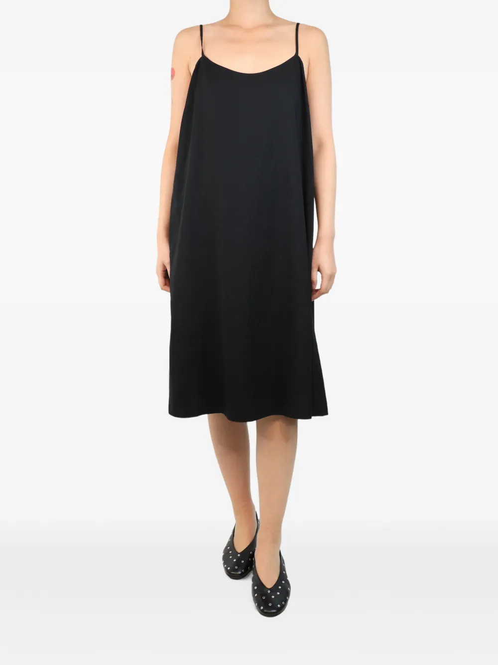Lafayette 148 Midikleid mit Spaghettiträgern - Schwarz