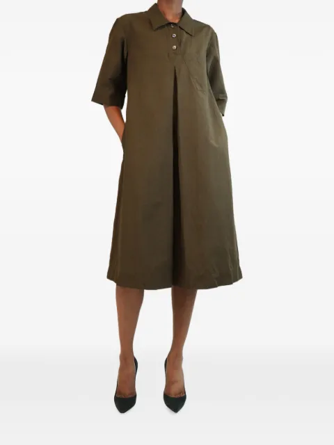 Margaret Howell pleated twill midi dress