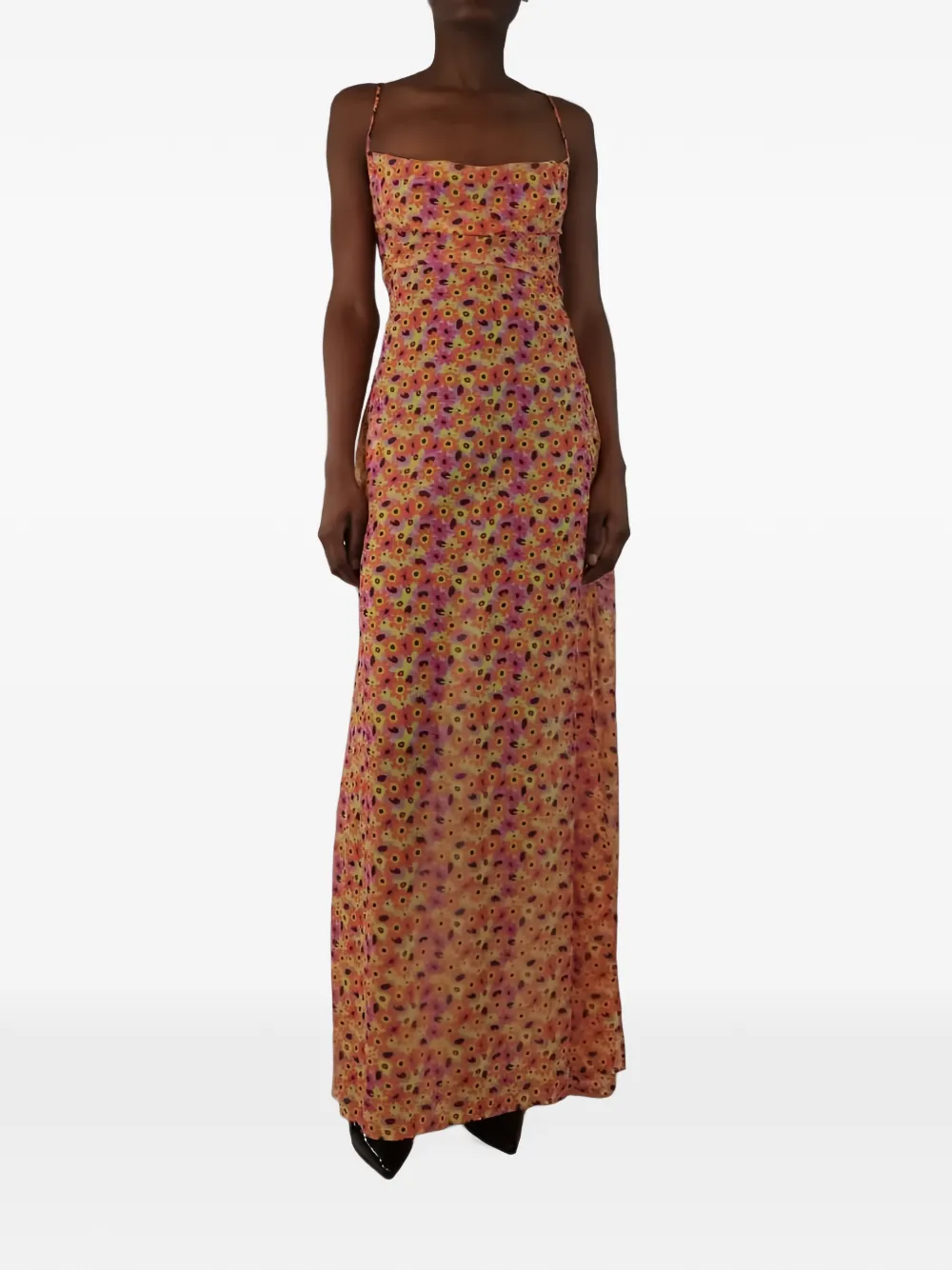 BANANHOT robe longue à fleurs - Orange