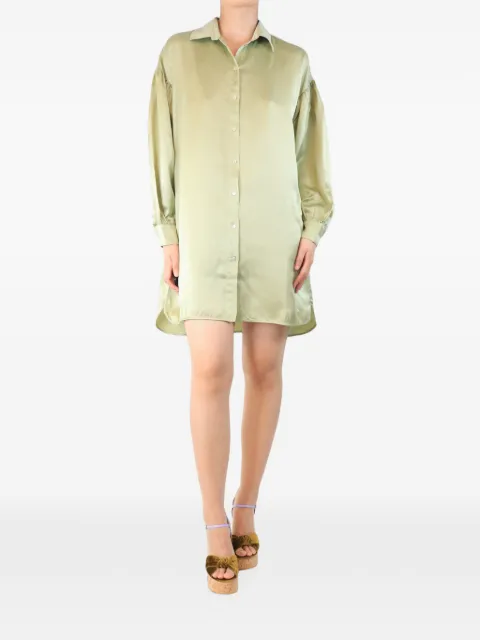 Olivia von Halle vestido camisero corto con mangas farol