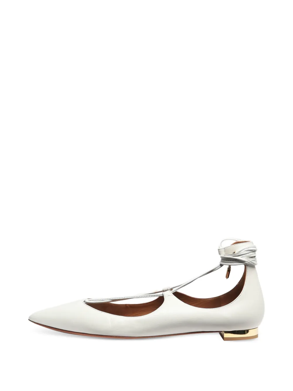 Aquazzura Christy Ballerinas mit Schnürung - Weiß
