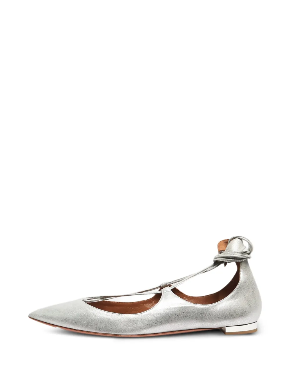 Aquazzura Christy Ballerinas mit Schnürung - Silber