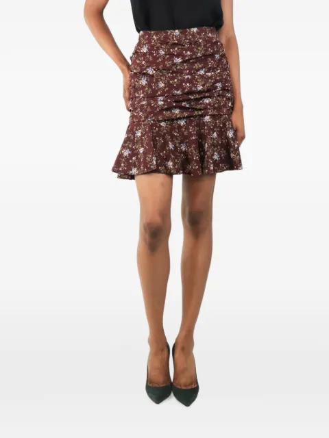 Veronica Beard ruched floral-print mini skirt