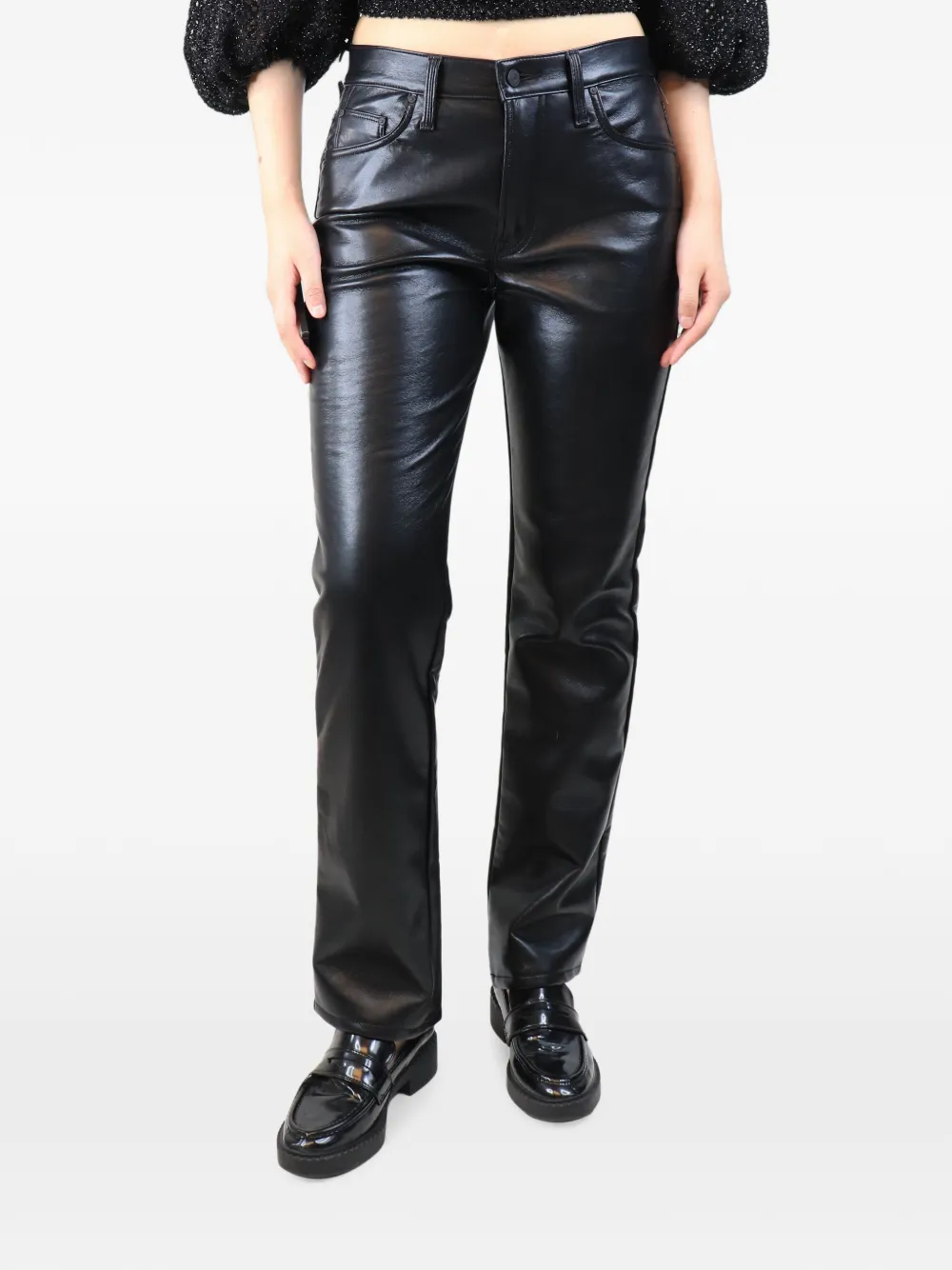 MOTHER Pantaloni in pelle sintetica - Nero