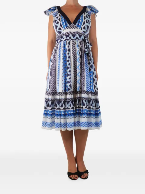Temperley London printed belted midi dress