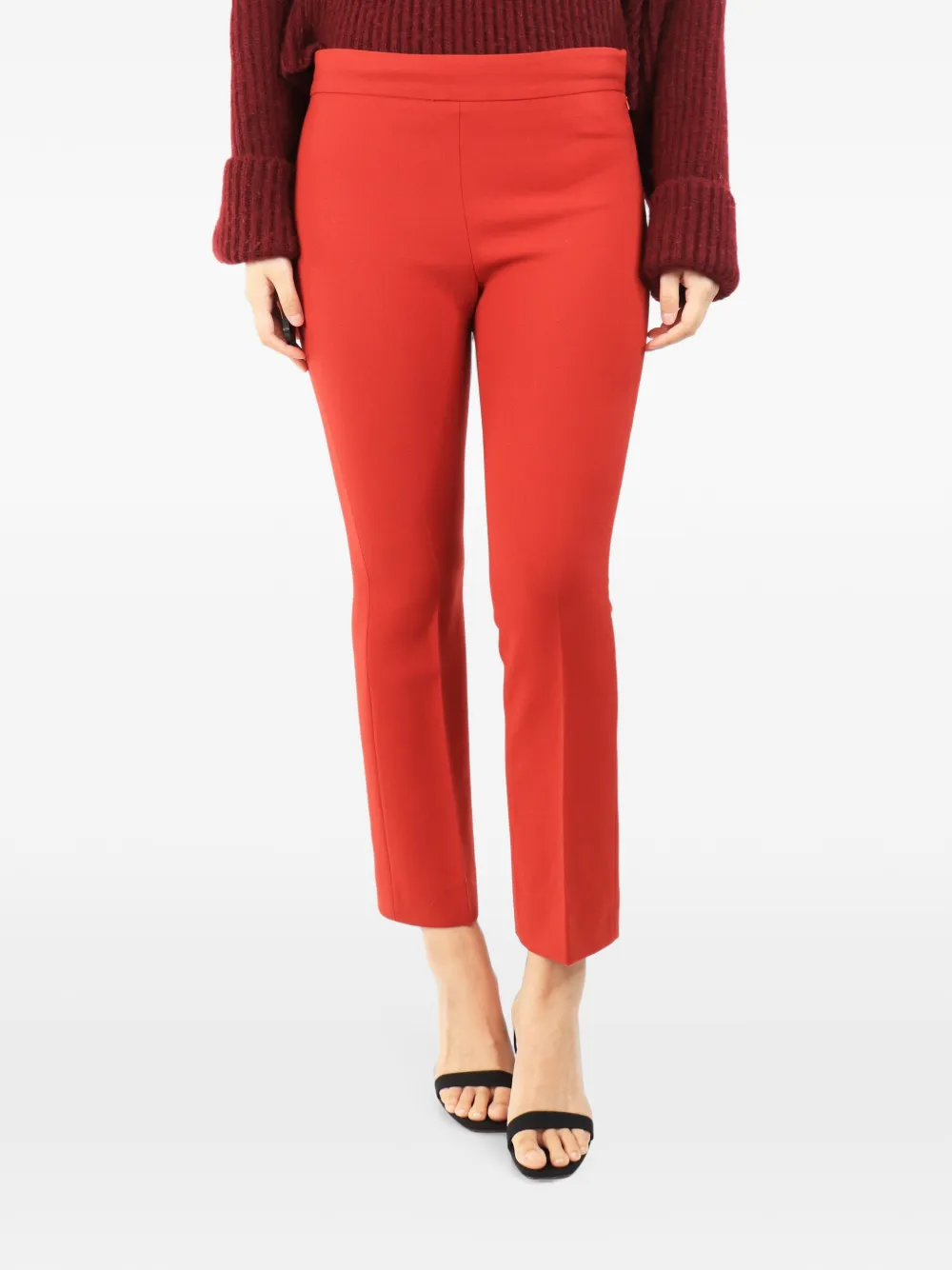 Max Mara pressed-crease trousers - Red