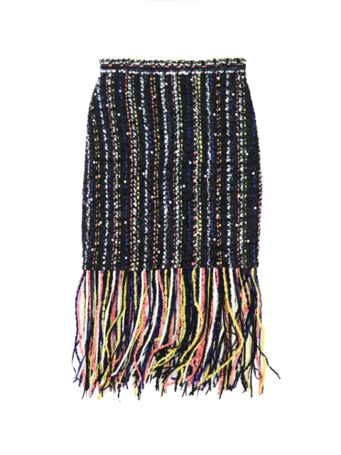 MSGM falda con flecos de perlas
