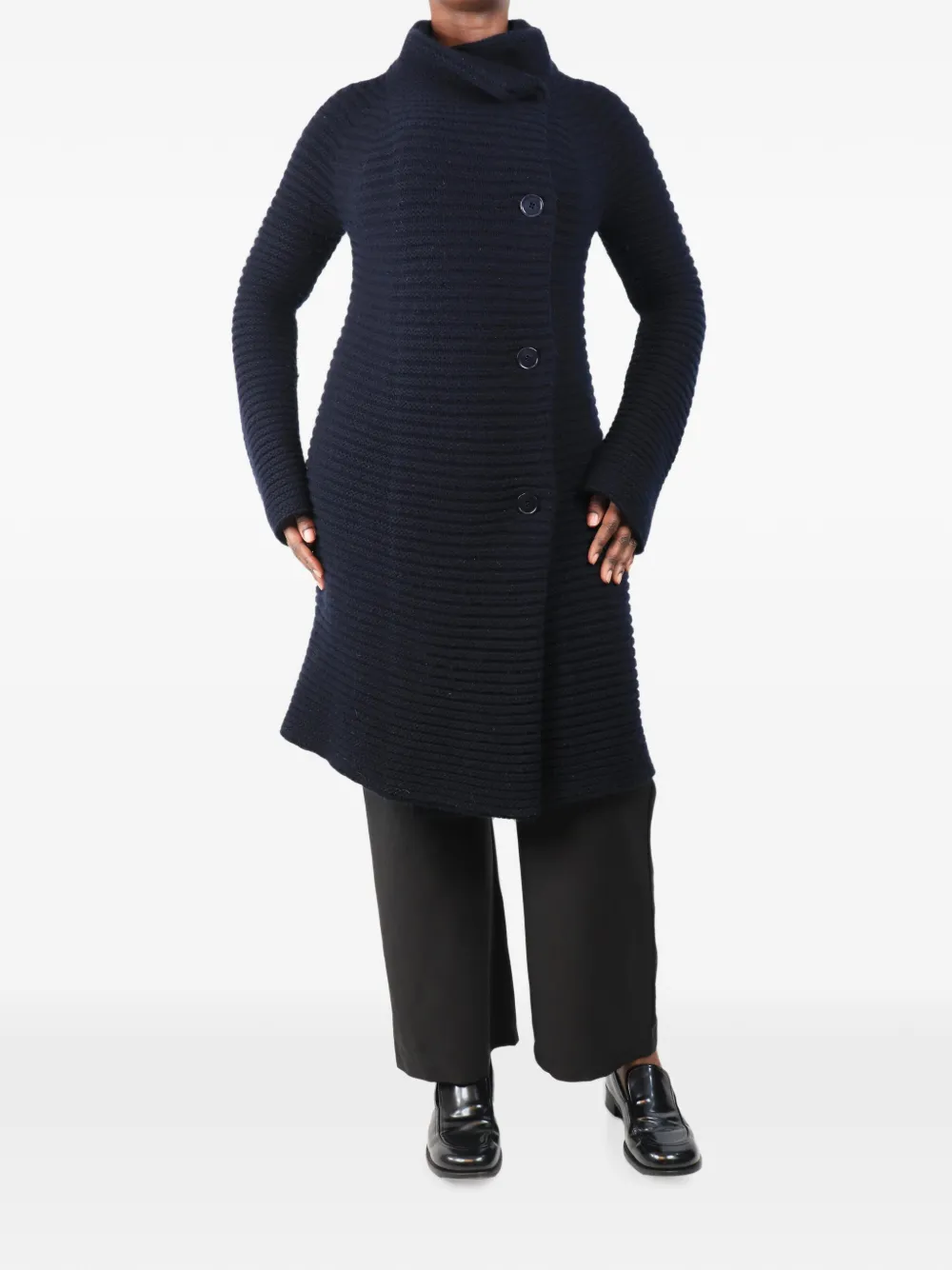 Jil Sander Pre-Owned Gerippter Mantel aus Kaschmir - Blau