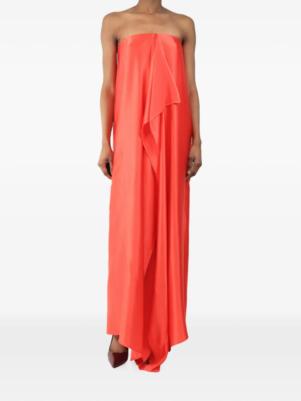 Bernadette strapless draped maxi dress - Orange