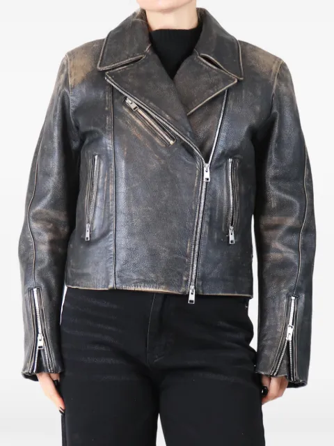 FRAME distressed leather jacket