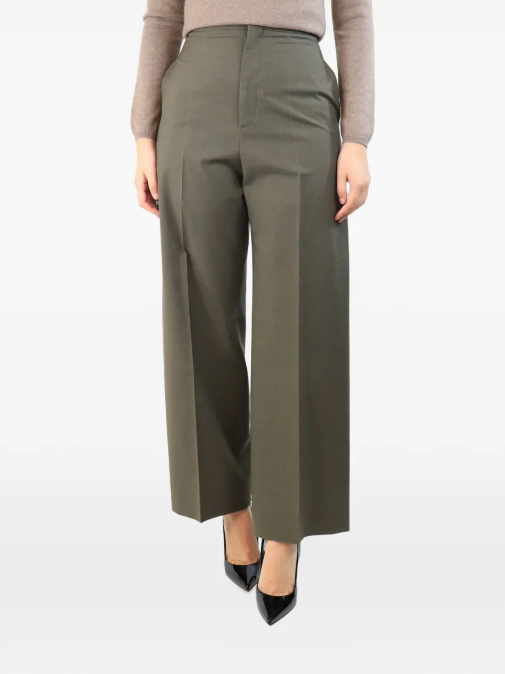Loewe Pre-Owned Palazzohose mit Bügelfalten - Grün