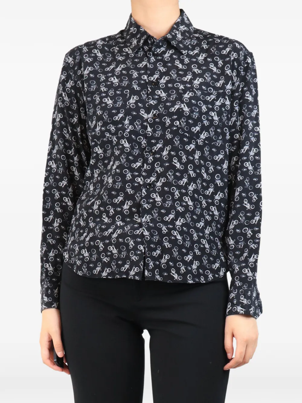 Saint Laurent Pre-Owned Camicia con stampa - Nero