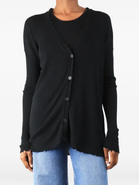 Helmut Lang Pre-Owned distressed ribbed-knit cardigan