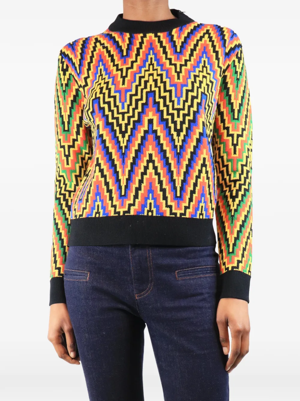 Duro Olowu Vintage sweat à motifs intarsia - Jaune