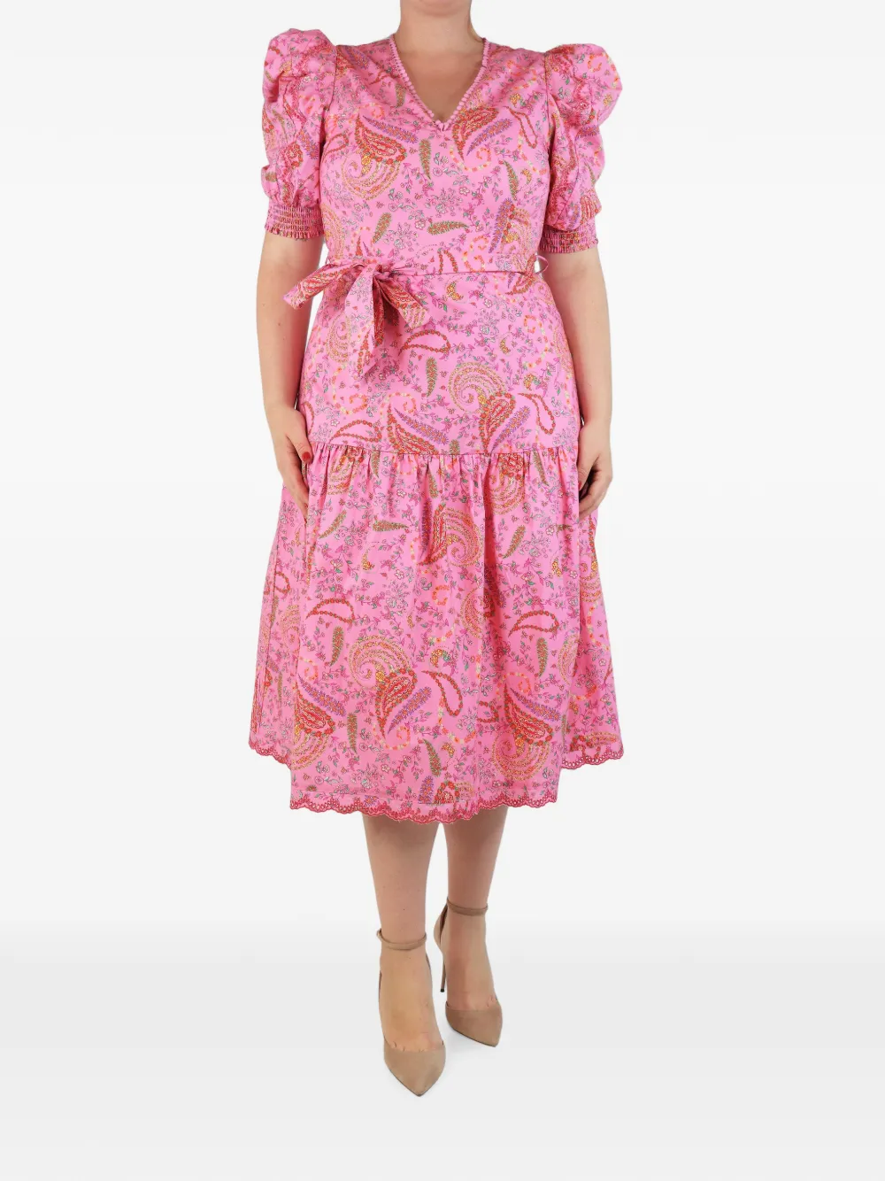 Isabel Marant Vintage floral-print ruched-detailing midi dress - Pink