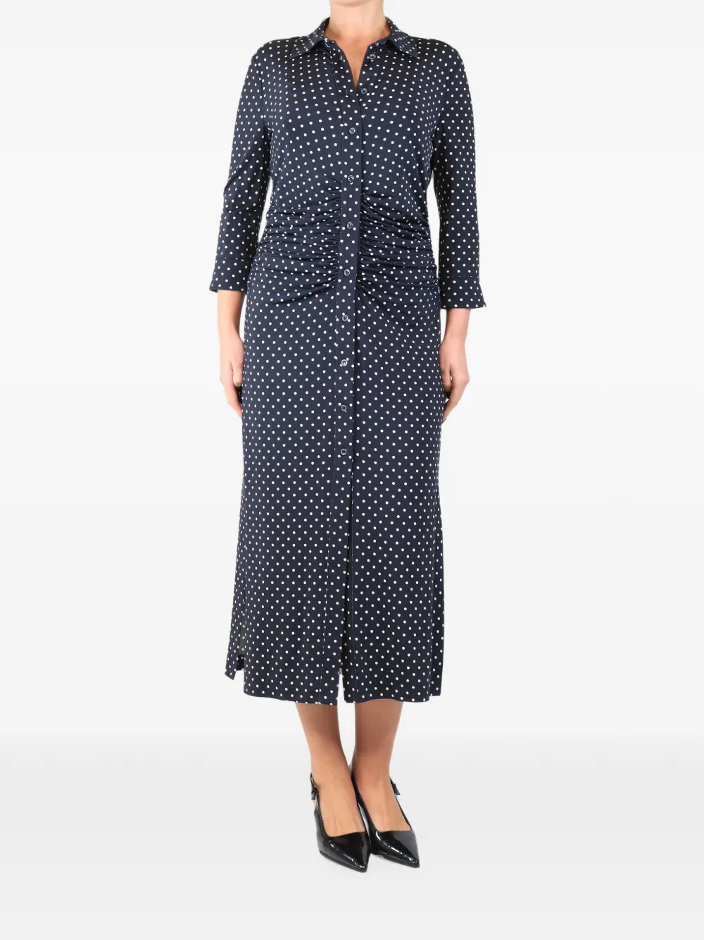 Altuzarra ruched polka-dot midi dress - Blue
