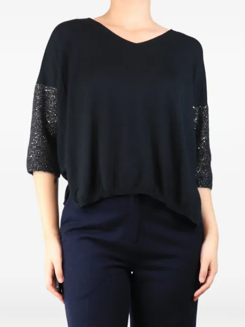 Le Tricot Perugia sequined-sleeve sweater