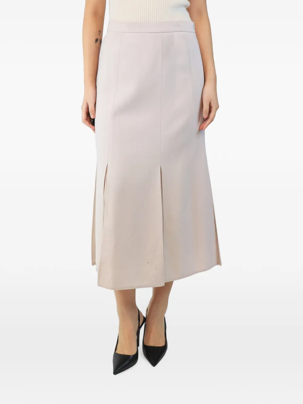 Max Mara front-slit midi skirt - Neutrals