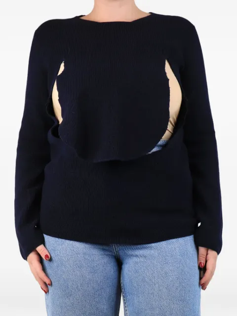Comme Des Garçons Pre-Owned ribbed flap sweater
