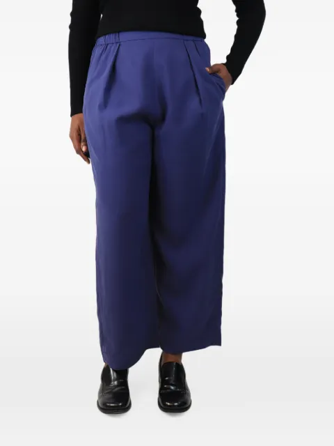 BAMFORD pleated silk wide-leg trousers