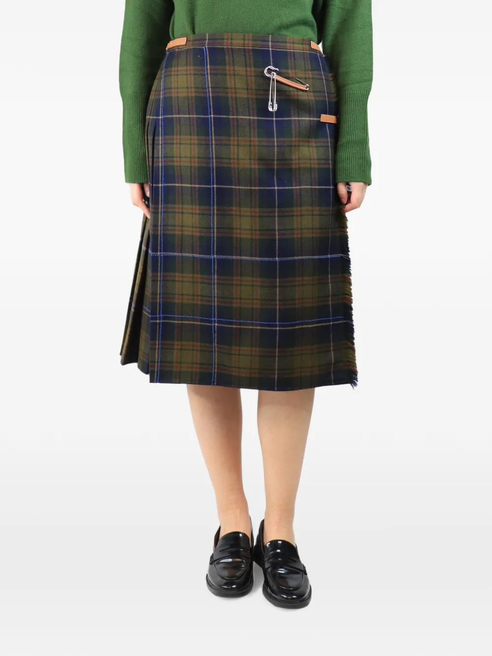 Lafayette 148 jupe plissée à motif tartan - Vert