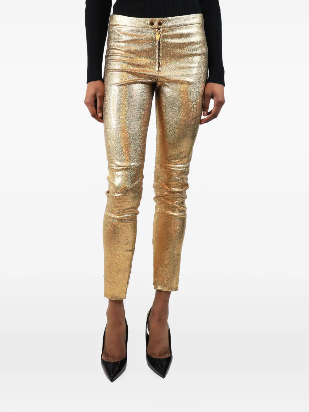 Isabel Marant Vintage Pantaloni con effetto metallizzato - Oro