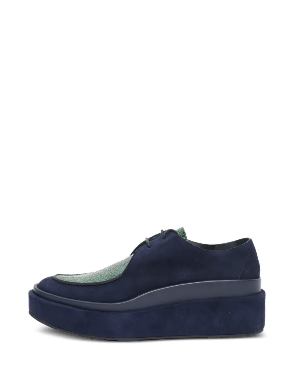Jil Sander Pre-Owned Derby-Schuhe aus Wildleder mit Plateau - Blau