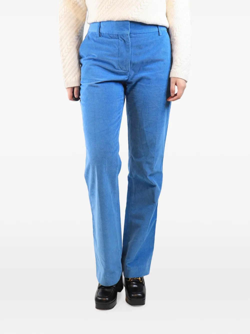 Victoria Beckham corduroy-effect trousers - Blue
