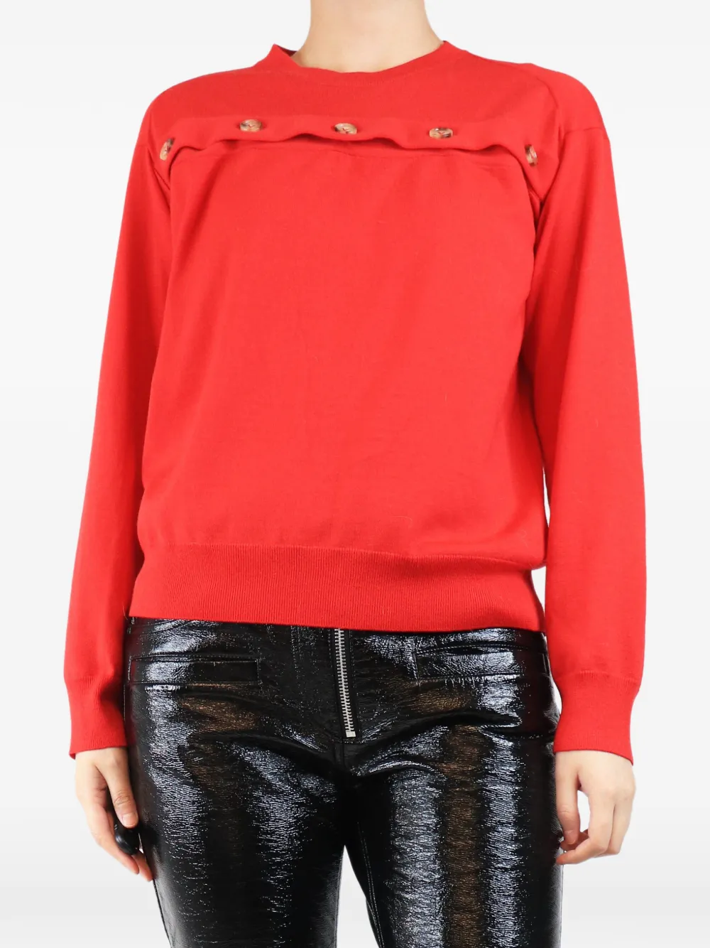 Bottega Veneta Pre-Owned Geknöpfter Pullover - Rot