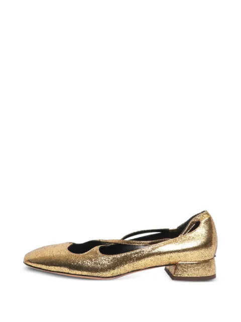 A.Bocca square-toe crossover-strap pumps